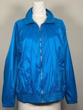 Adidas Women's Blue Full Zip Windbreaker Jacket Size XL